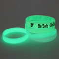 Glow In The Dark Silicone Wristbands 1"